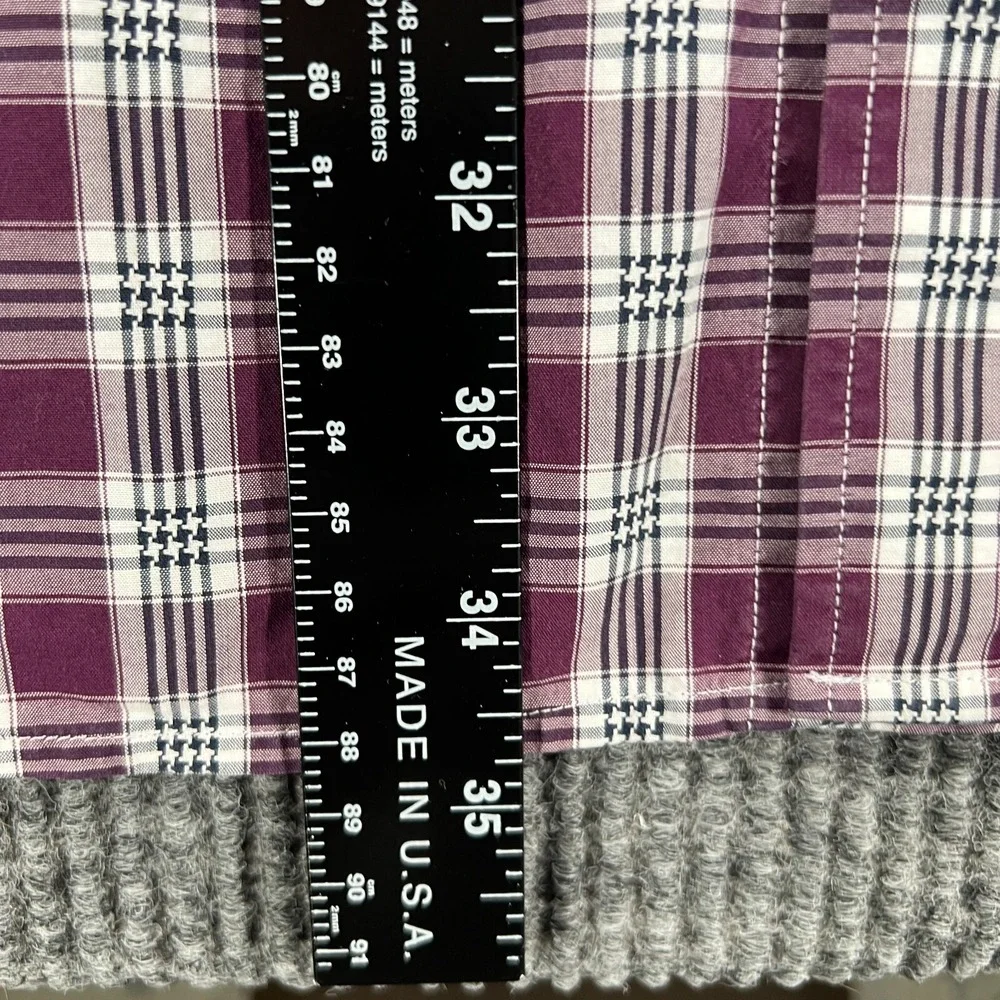 Banana Republic Shirt Mens 2XLT XXL Tall Purple Plaid Long Sleeve Button Up‎